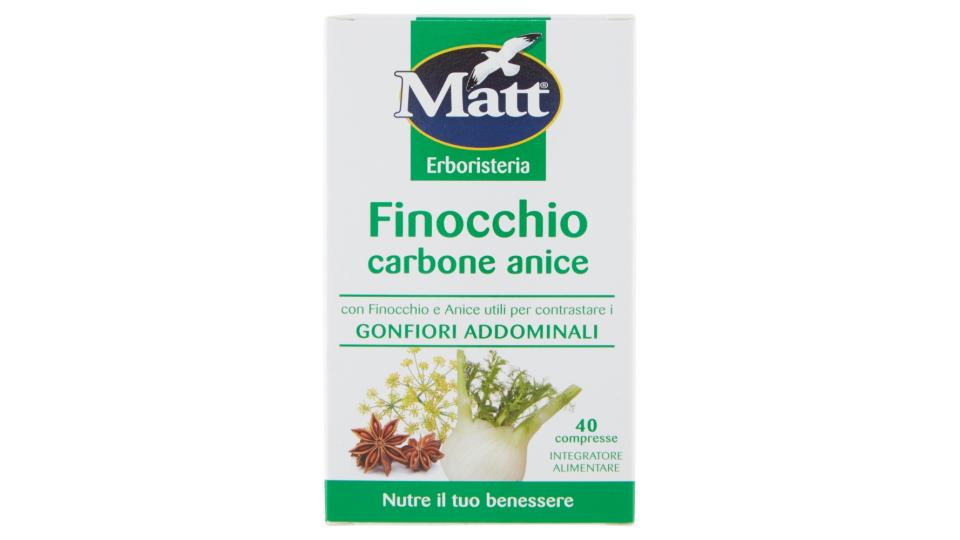 Matt&diet Erboristeria Finocchio carbone anice 40 compresse