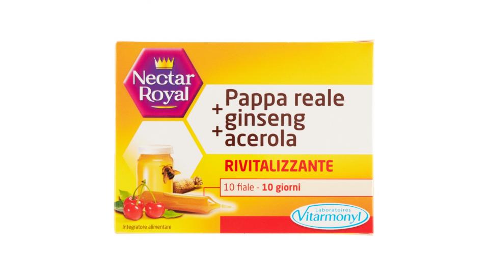 Nectar Royal Pappa reale + ginseng + acerola Rivitalizzante 10 fiale