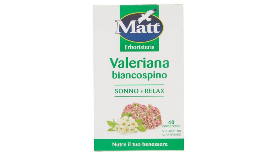 Matt&diet Erboristeria Valeriana biancospino 40 compresse