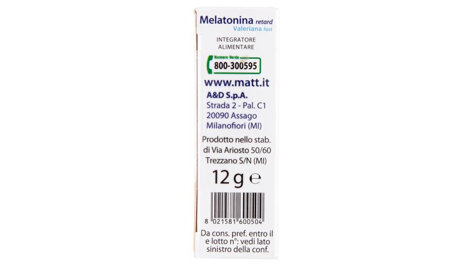 Matt Divisione Pharma Melatonina retard Valeriana fast 30 compresse