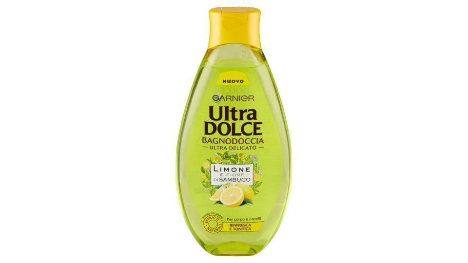 Garnier Ultra Dolce Limone e Fiore di Sambuco Bagnodoccia Ultra Delicato per Corpo e Capelli