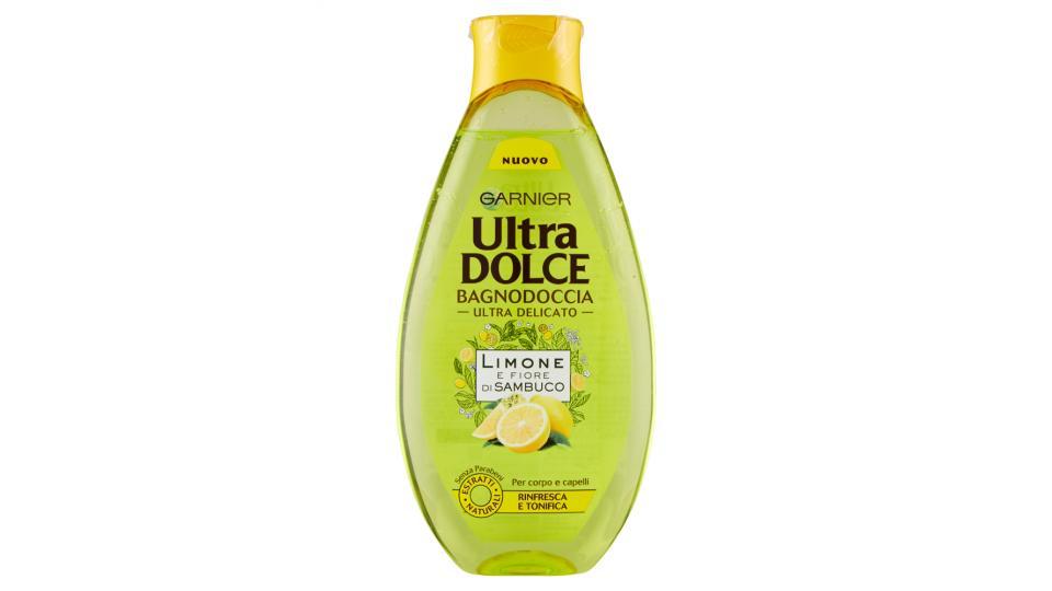 Garnier Ultra Dolce Limone e Fiore di Sambuco Bagnodoccia Ultra Delicato per Corpo e Capelli