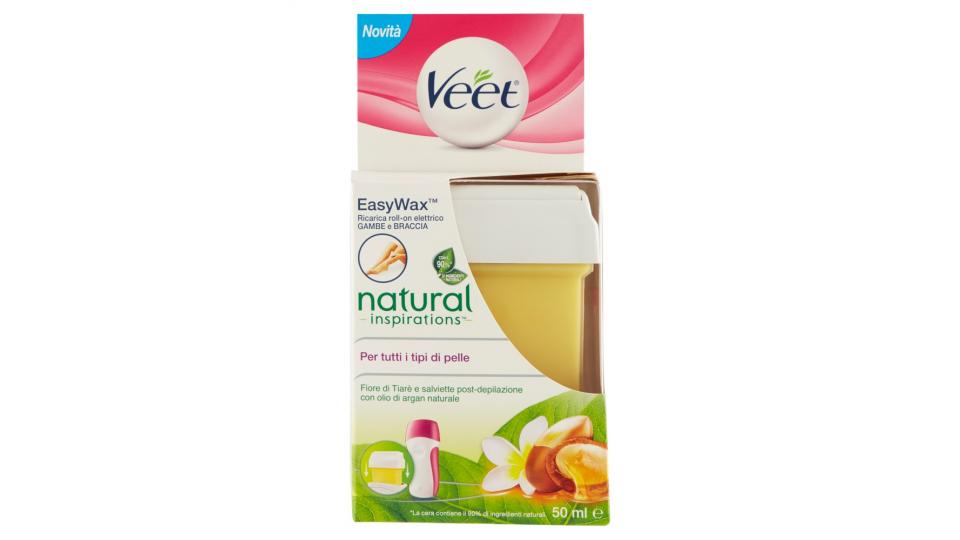 Veet Easy Wax Ricarica roll-on elettrico natural inspirations Per tutti i tipi di pelle 