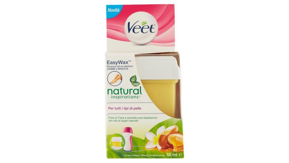 Veet Easy Wax Ricarica roll-on elettrico natural inspirations Per tutti i tipi di pelle 