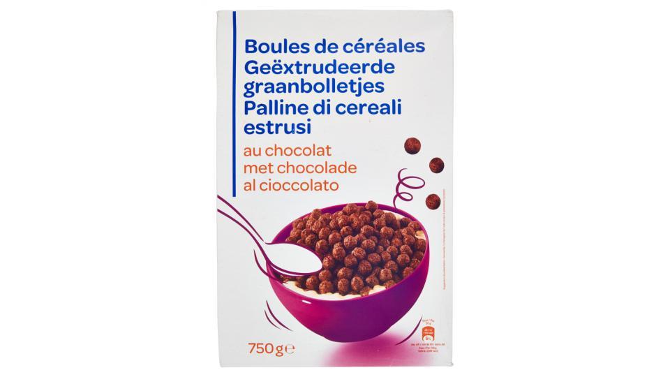 Palline di cereali estrusi al cioccolato