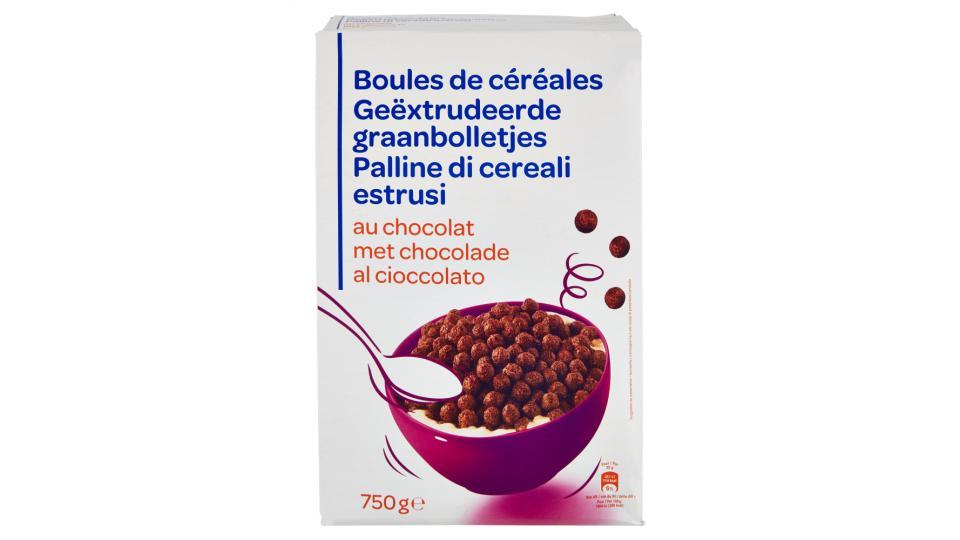 Palline di cereali estrusi al cioccolato