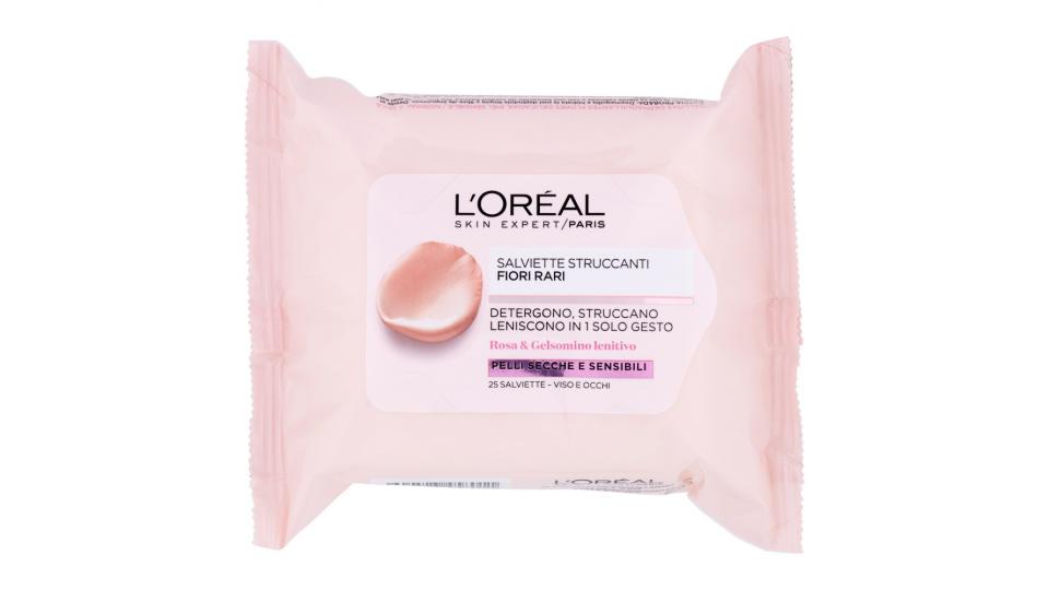 L'Oréal Paris Fiori Rari - Salviette struccanti viso e occhi per pelli secche e sensibili