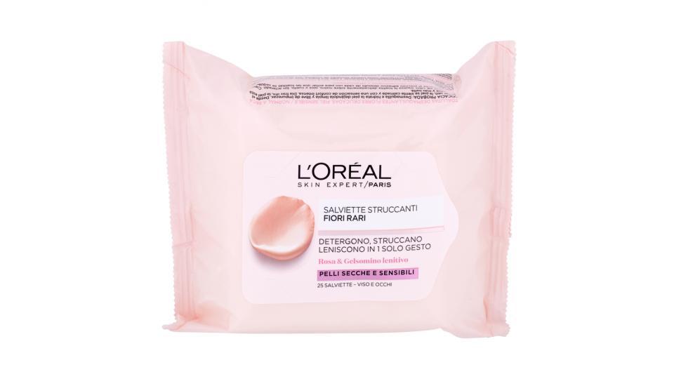 L'Oréal Paris Fiori Rari - Salviette struccanti viso e occhi per pelli secche e sensibili