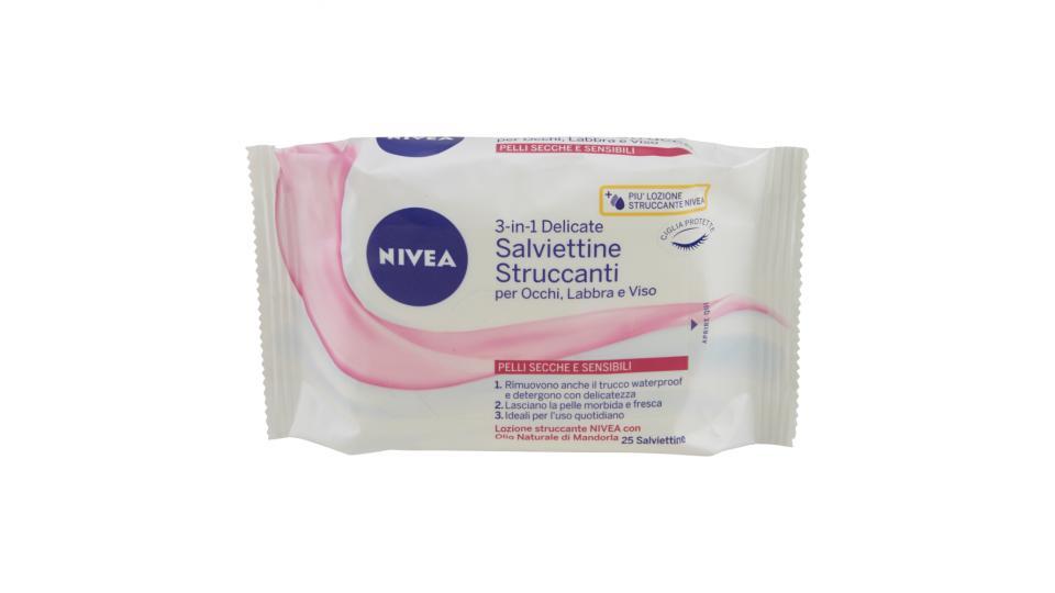 Nivea Salviettine Struccanti 3-in-1 Delicate Pelli Secche e Sensibili