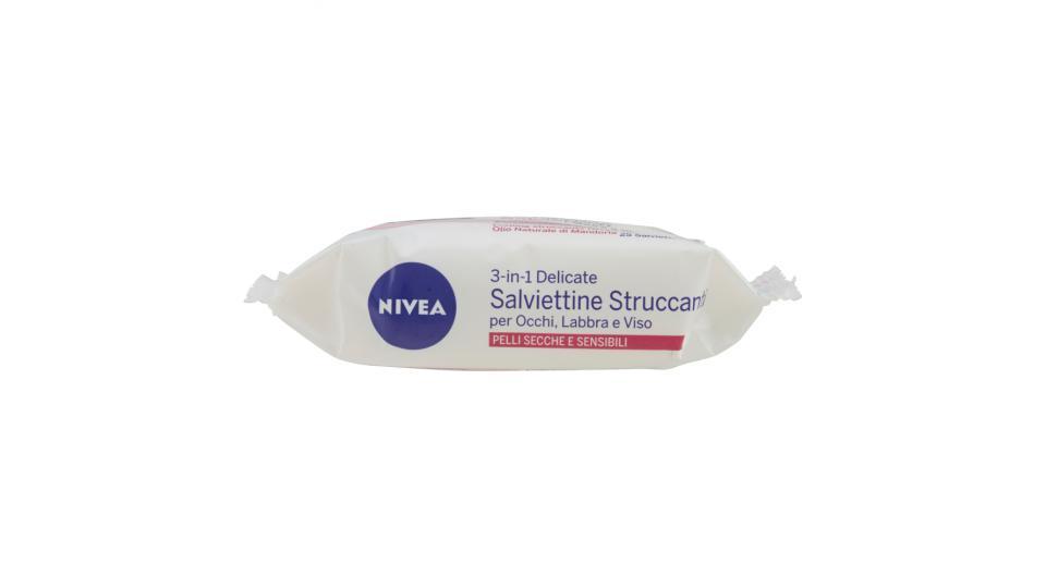 Nivea Salviettine Struccanti 3-in-1 Delicate Pelli Secche e Sensibili