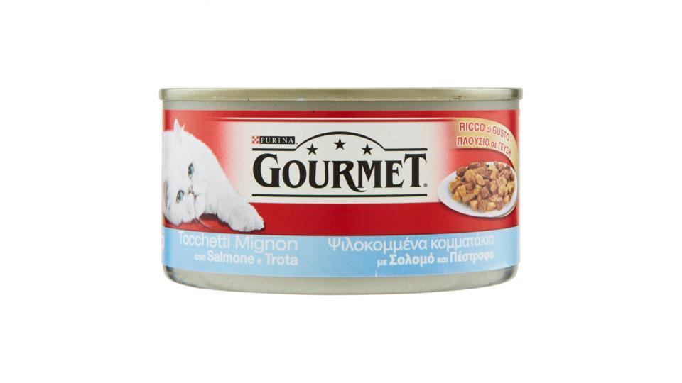 PURINA GOURMET Gatto Sigillo Oro Tocchetti Mignon con Salmone e Trota lattina