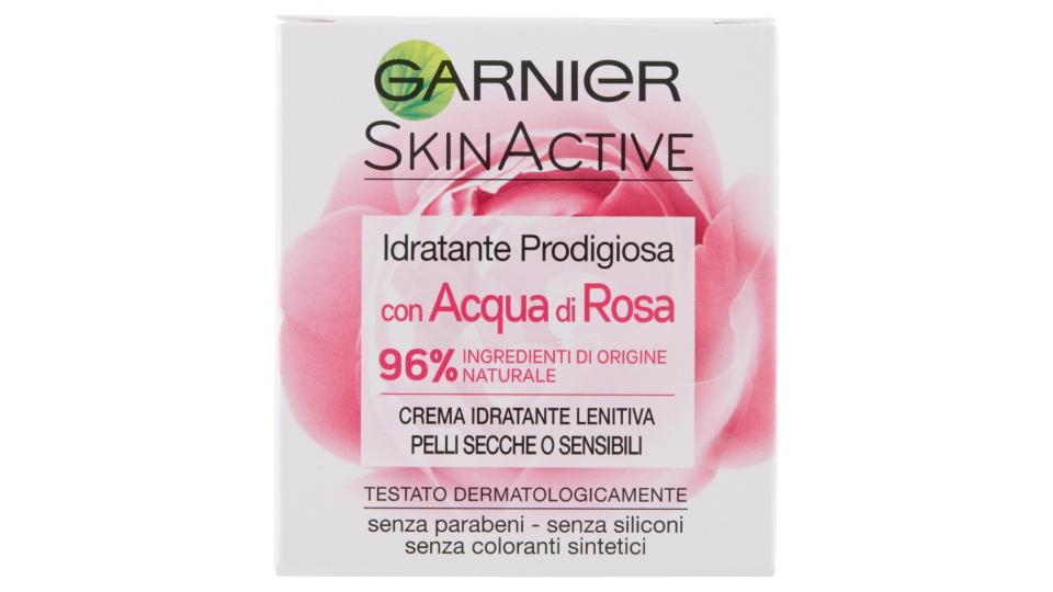 Garnier Idratante Prodigiosa con Acqua di Rosa - Crema idratante lenitiva per pelli secche