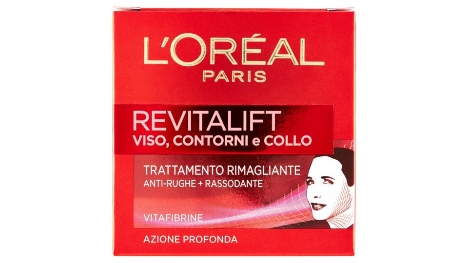 L'Oréal Paris Revitalift Viso, Contorni e Collo Trattamento Rimagliante Anti-Rughe+Rassodante