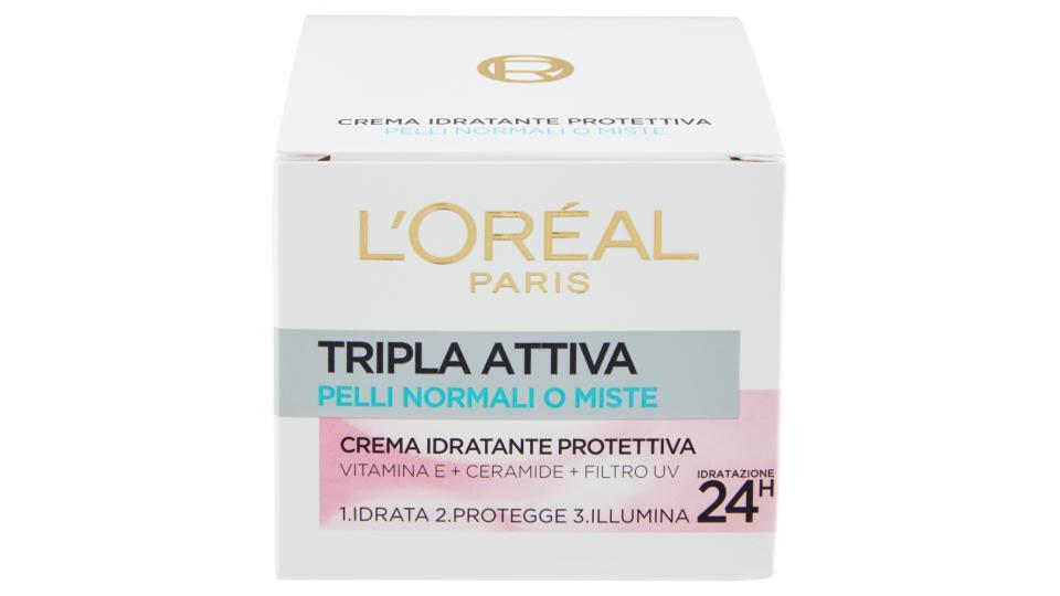 L'Oréal Paris Tripla Attiva Pelli Normali o Miste Crema Idratante Protettiva