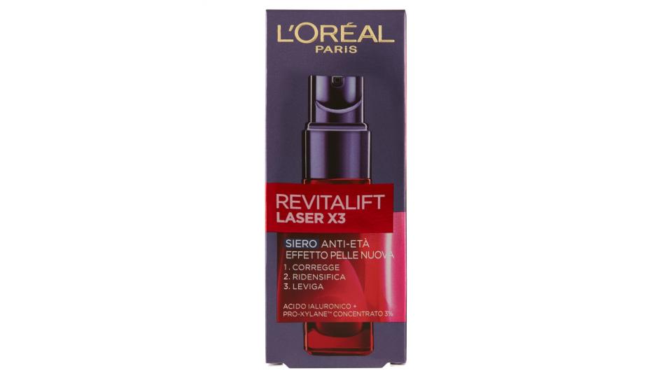 L'Oréal Paris Revitalift Laser X3 Siero Anti-Età Effetto Pelle Nuova