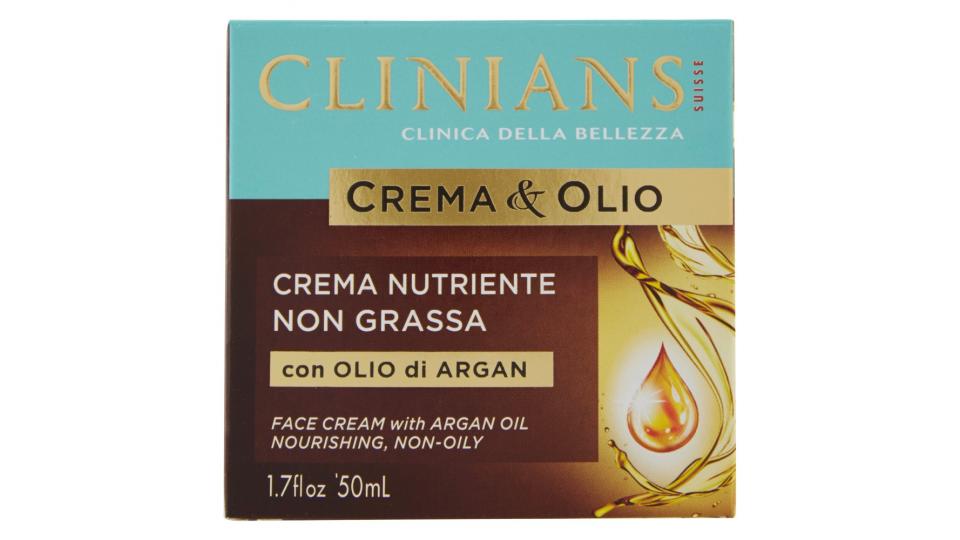 Clinians Crema&Olio Crema Nutriente Non Grassa con Olio di Argan