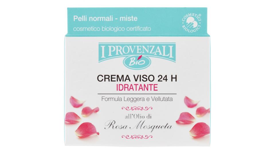 I Provenzali Bio Crema Viso 24h Idratante all'Olio di Rosa Mosqueta Pelli normali-miste