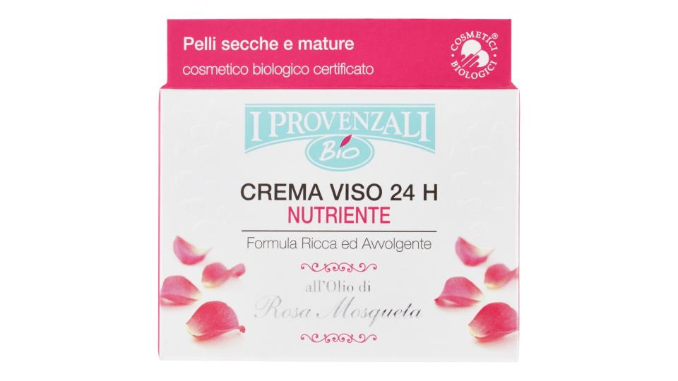 I Provenzali Bio Crema Viso 24h Nutriente all'Olio di Rosa Mosqueta Pelli secche e mature