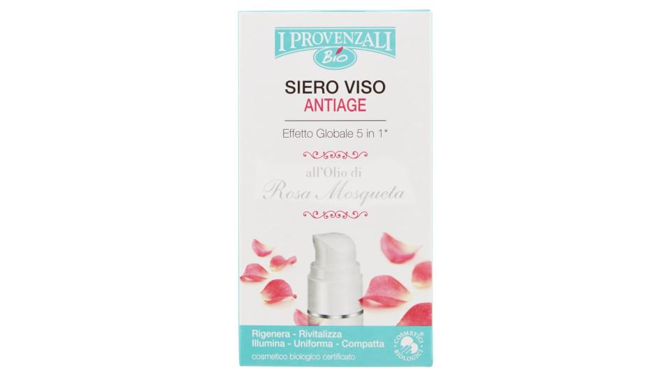 I Provenzali Bio Siero Viso Antiage Effetto Globale 5 in 1* all'Olio di Rosa Mosqueta