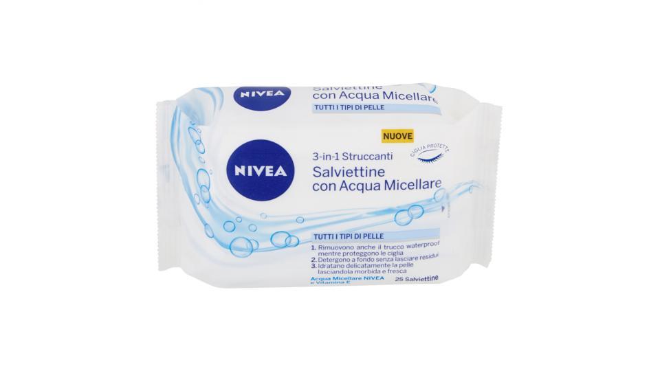 Nivea Salviettine con Acqua Micellare 3-in-1 Struccanti Tutti i Tipi di Pelle