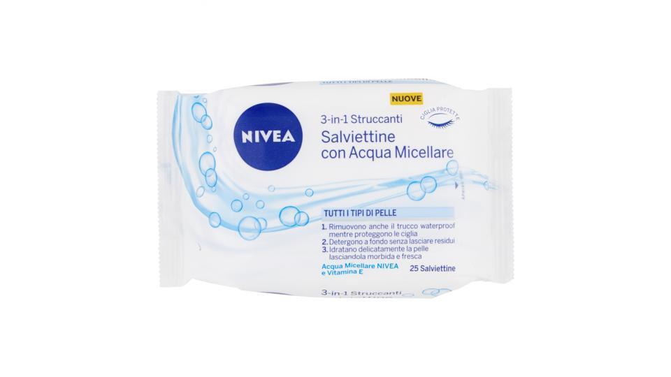 Nivea Salviettine con Acqua Micellare 3-in-1 Struccanti Tutti i Tipi di Pelle