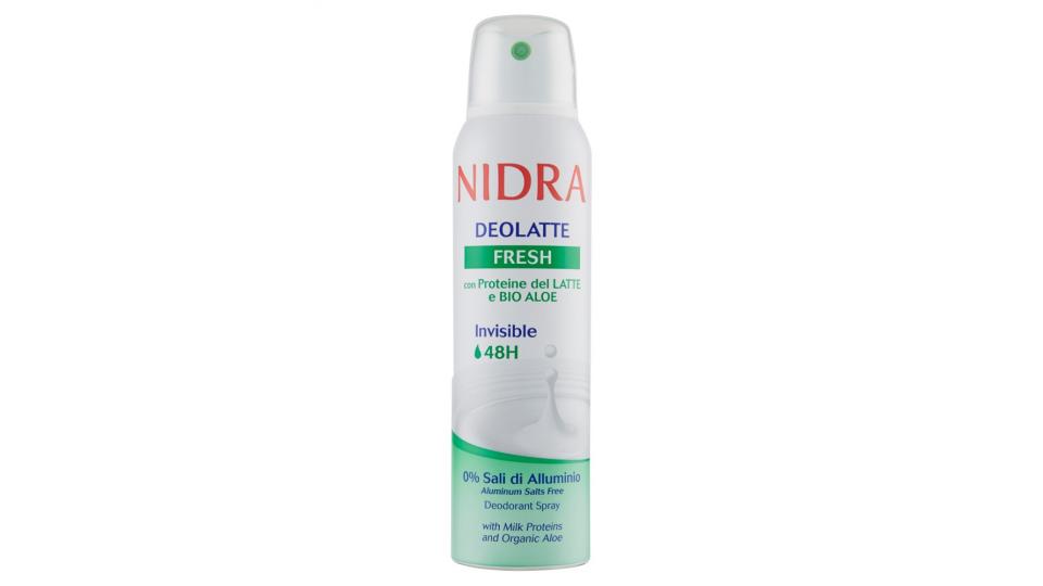 Nidra Deolatte Fresh con Proteine del Latte e Bio Aloe Deodorant Spray