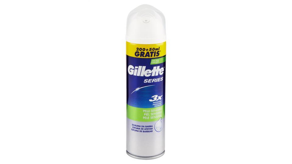 Gillette Series Sensitive Schiuma Pelli Sensibili 200 ml +