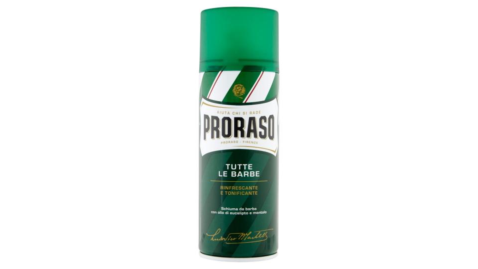 Proraso Rinfrescante e Tonificante Schiuma da barba con olio di eucalipto e mentolo