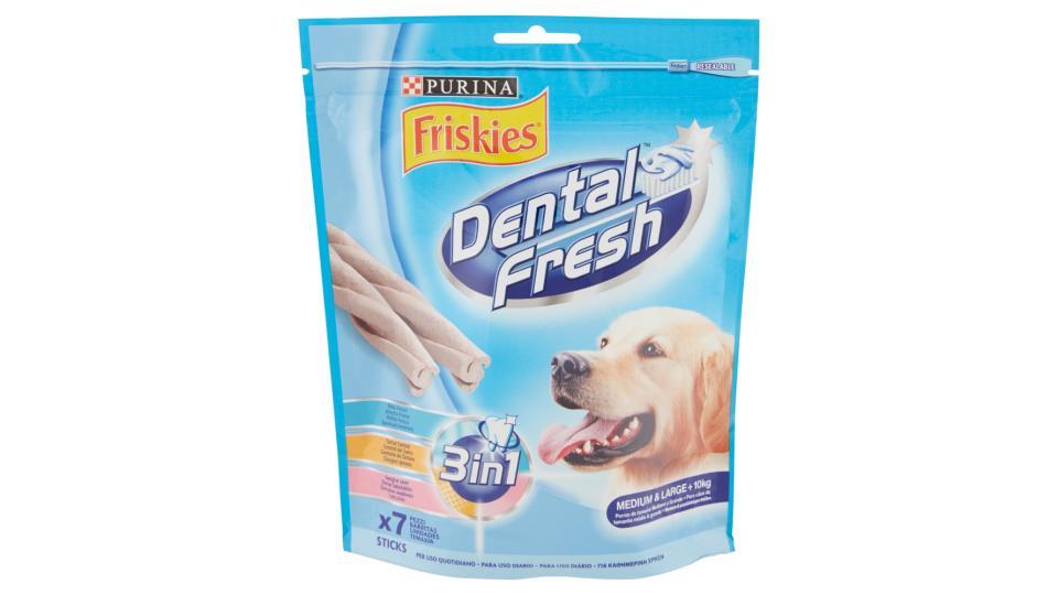 PURINA FRISKIES Dental fresh Snack igiene orale e dentale taglia M/L busta 7 bastoncini x
