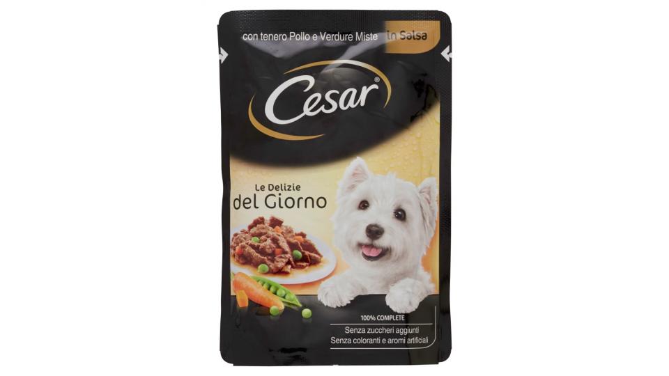 Cesar Le Delizie del Giorno con tenero Pollo e Verdure Miste in Salsa busta