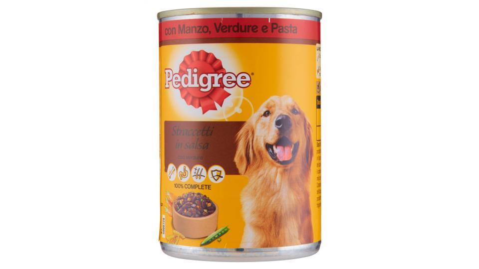 Pedigree Straccetti in salsa con verdure con Manzo, Verdure e pasta lattina