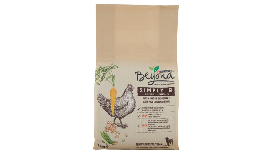 PURINA BEYOND Cane Crocchette SIMPLY 9 ricco in Pollo con Orzo integrale Sacco