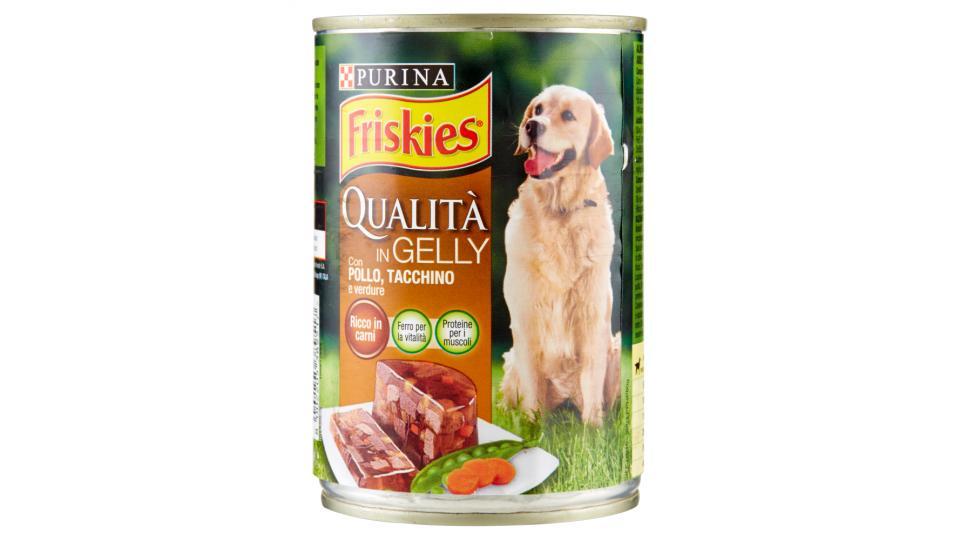 PURINA FRISKIES Cane Qualità in Gelly Con Pollo, Tacchino e verdure lattina