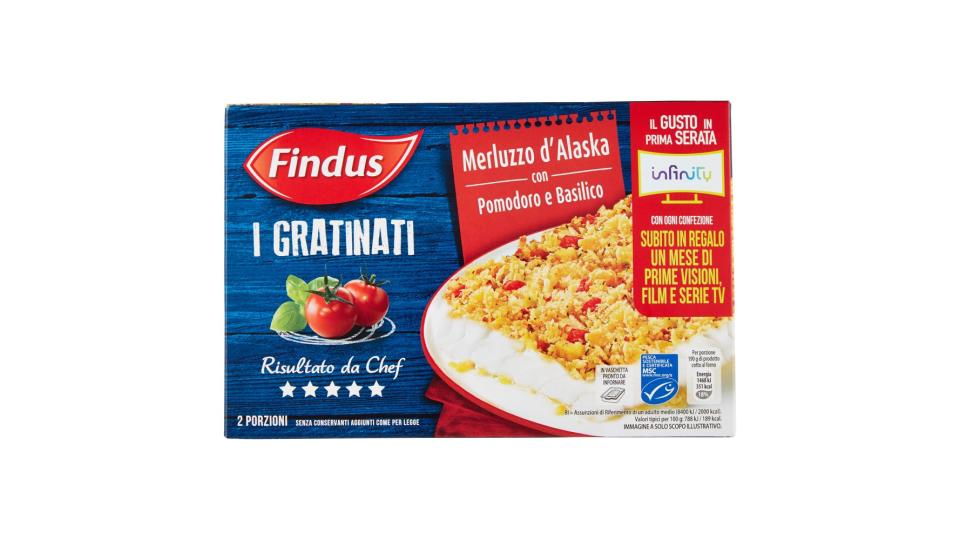 Findus I Gratinati Merluzzo d'Alaska con Pomodoro e Basilico