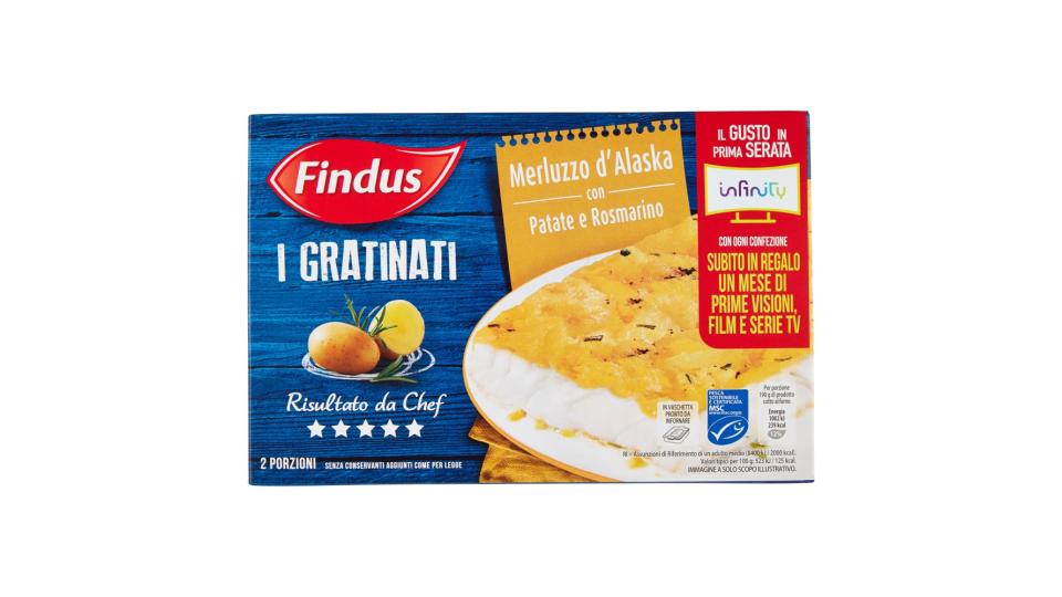 Findus I Gratinati Merluzzo d'Alaska con Patate e Rosmarino