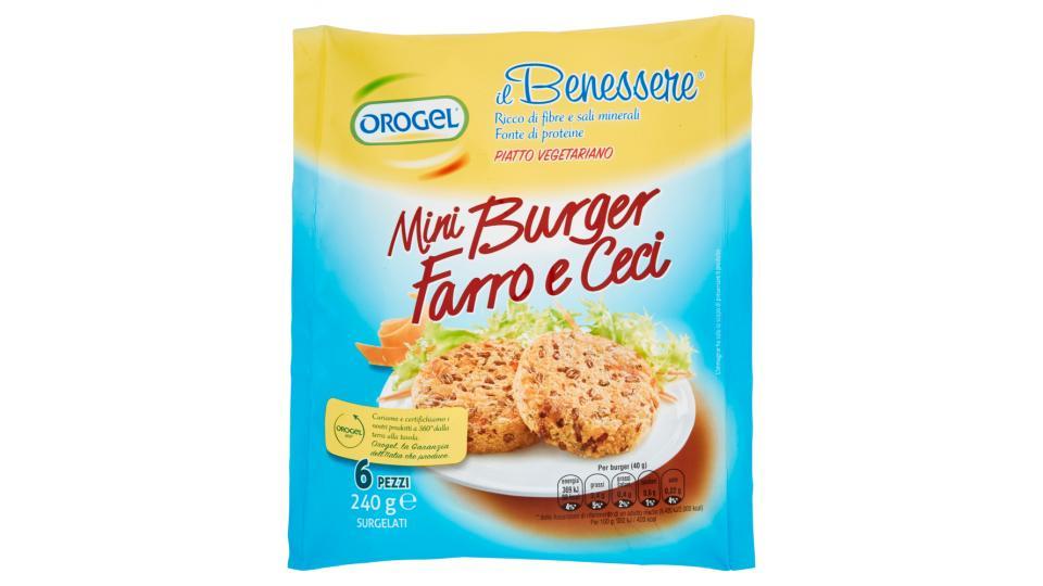 Orogel il Benessere Mini Burger Farro e Ceci Surgelati
