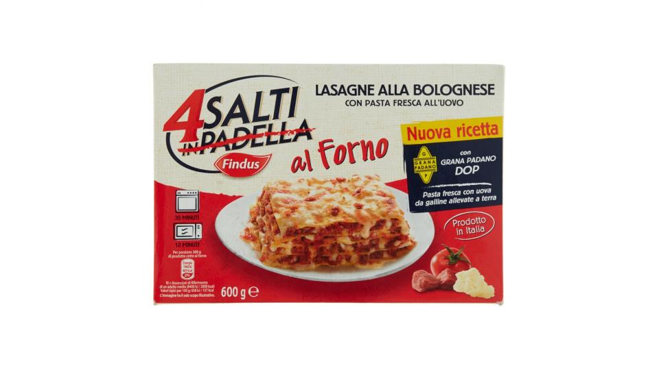 Findus 4 Salti in Padella al Forno Lasagne alla Bolognese