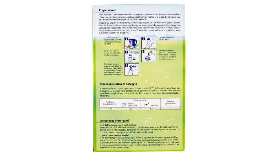 HiPP Biologico Latte Crescita 3 in polvere