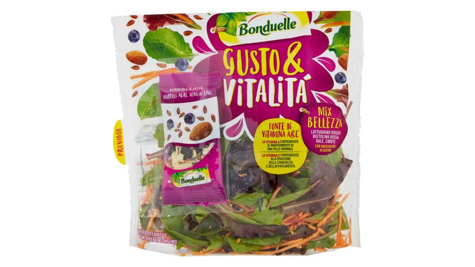 Bonduelle Gusto & Vitalità Mix Bellezza Lattughino Rosso, Bietola Rossa, Kale, Carote