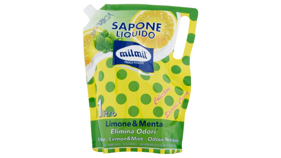 milmil Fresca Vitalità Sapone Liquido Limone & Menta Ricarica