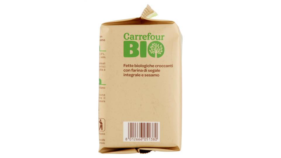 Carrefour Bio Fette biologiche croccanti con farina di segale integrale e sesamo