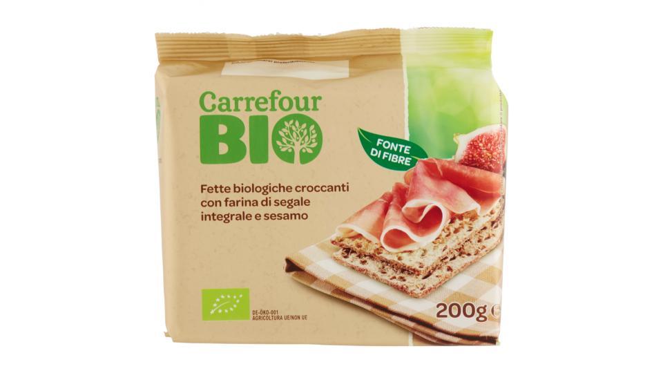 Carrefour Bio Fette biologiche croccanti con farina di segale integrale e sesamo