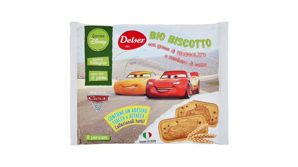 Delser Bio Biscotto con gocce di Cioccolato e zucchero di canna Disney Cars