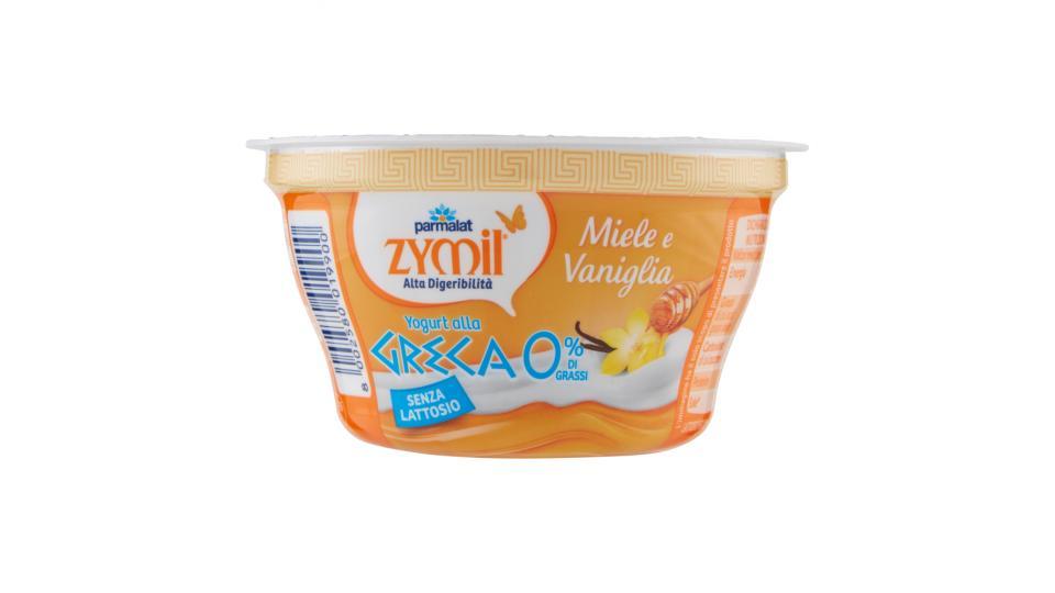 Zymil Alta Digeribilità Yogurt alla Greca 0% di Grassi Senza Lattosio Miele e Vaniglia