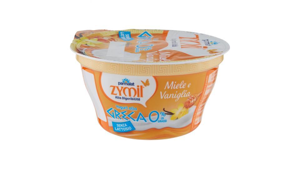 Zymil Alta Digeribilità Yogurt alla Greca 0% di Grassi Senza Lattosio Miele e Vaniglia