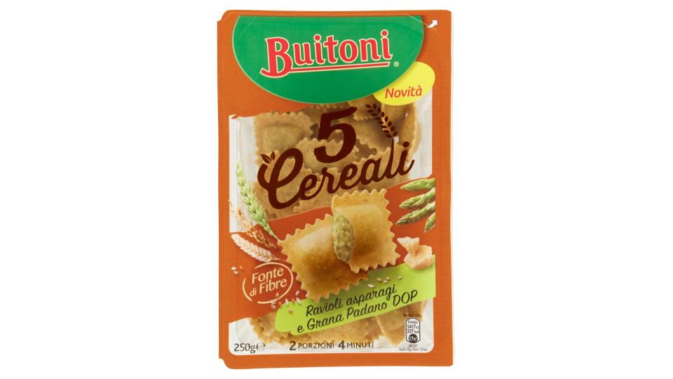 BUITONI 5 CEREALI RAVIOLI ASPARAGI E GRANA PADANO DOP Pasta fresca all'uovo ai 5 cereali