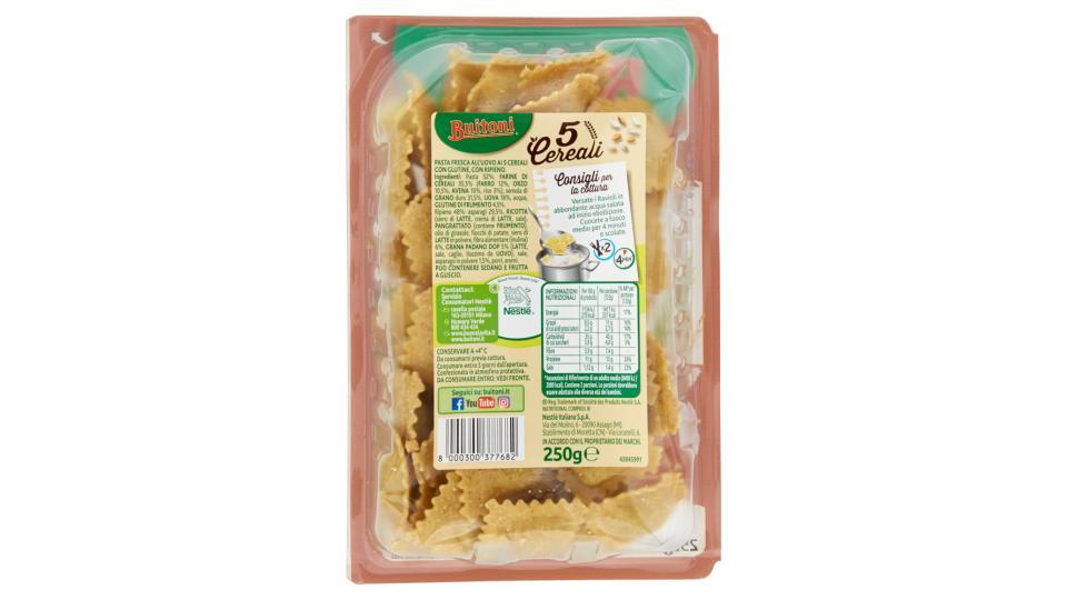 BUITONI 5 CEREALI RAVIOLI ASPARAGI E GRANA PADANO DOP Pasta fresca all'uovo ai 5 cereali