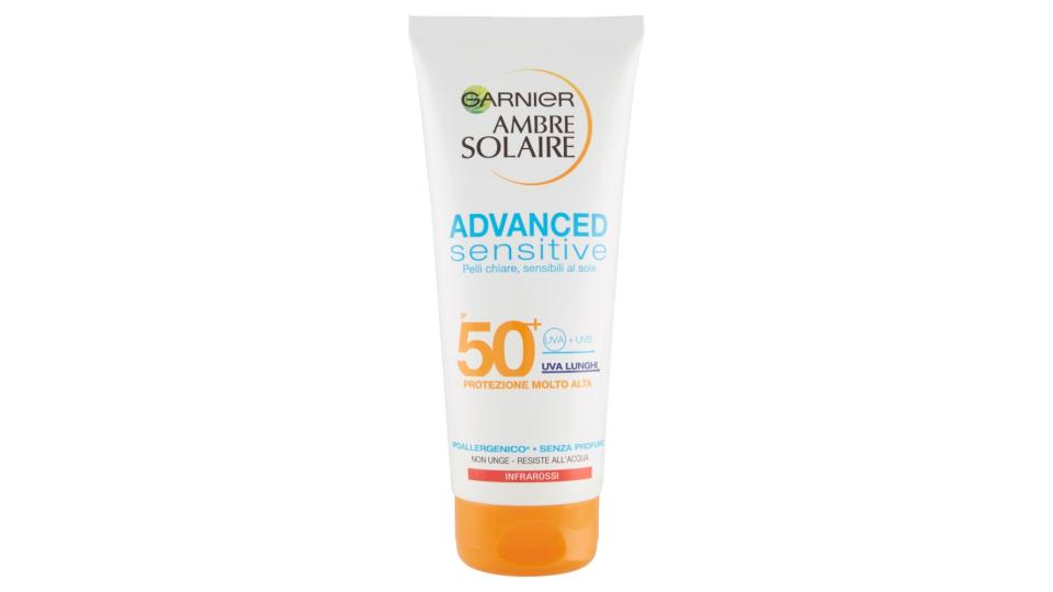 Garnier Ambre Solaire Advanced Sensitive - Latte protettivo IP 50+