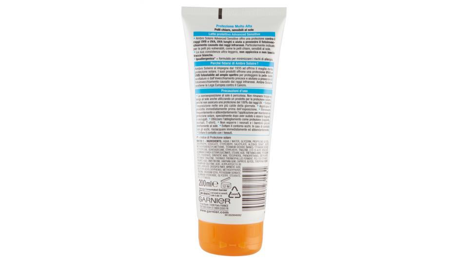 Garnier Ambre Solaire Advanced Sensitive - Latte protettivo IP 50+