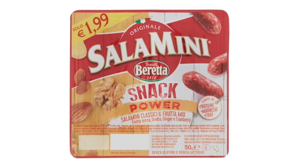 Fratelli Beretta SalaMini Snack Power Salamini Classici & Frutta Mix